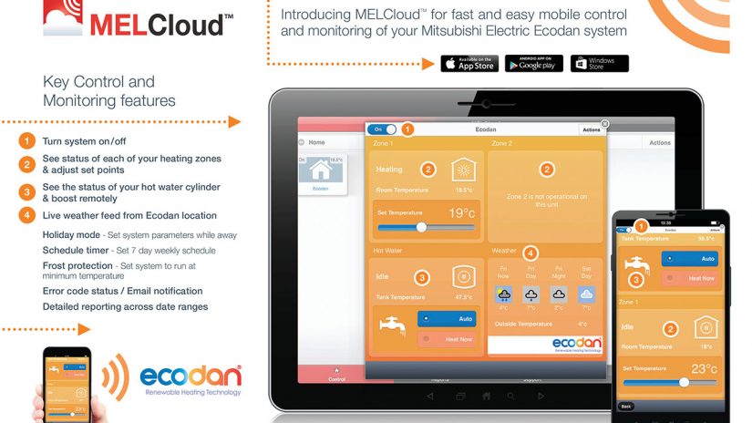 Mitsubishi Ecodan MELCloud Heat Pumps App