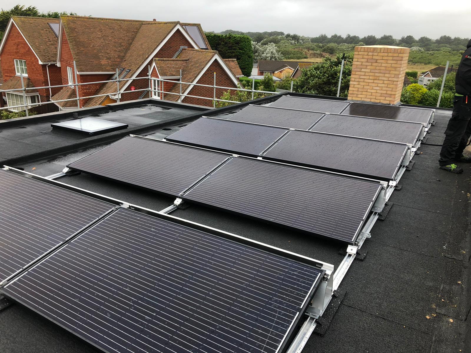 Flat Roof Solar installation Milford On Sea AES Limited