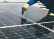 Commercial solar panels being installed - AES