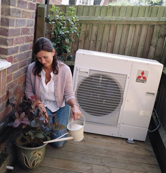 Mitsubishi Ecodan Heat Pump Unit Outside